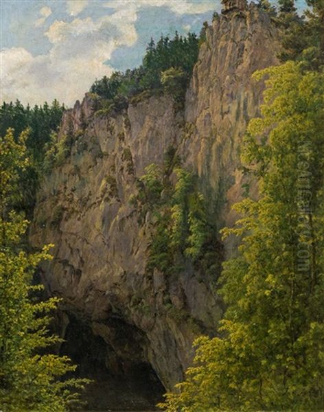 Bewaldete Felsschlucht Oil Painting by Jacob Alt