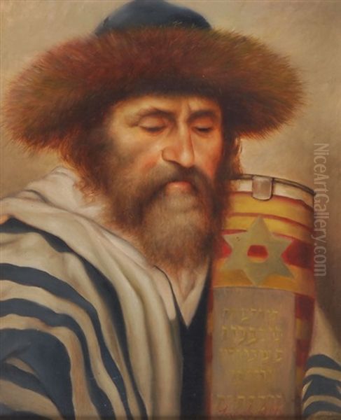 Russischer Rabbiner Oil Painting by Jacob Alt