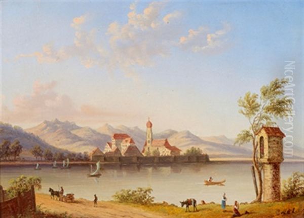 Blick Uber Die Donau Nach Arddagger Im Strudengau Oil Painting by Jacob Alt