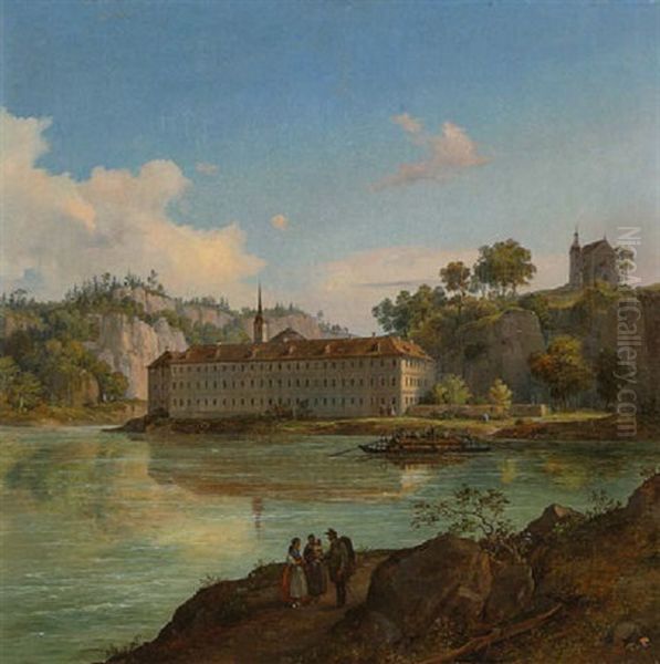 Kloster Weltenburg An Der Donau Oil Painting by Jacob Alt