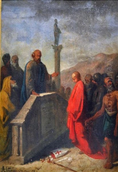 Il Processo Oil Painting by Francesco Saverio Altamura