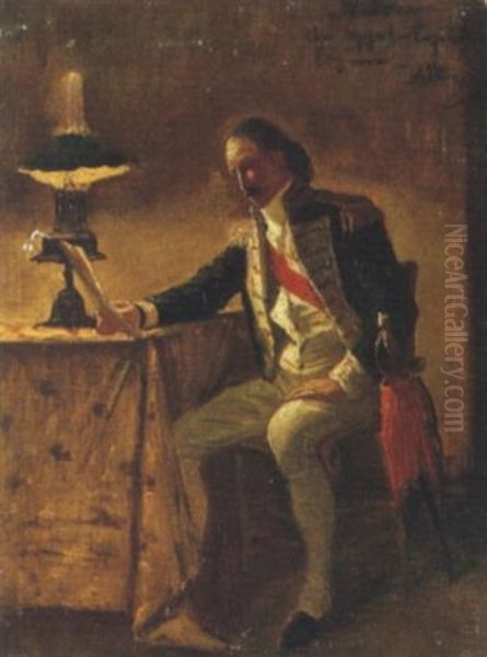 Nelson Che Legge La Capitolazione Oil Painting by Francesco Saverio Altamura