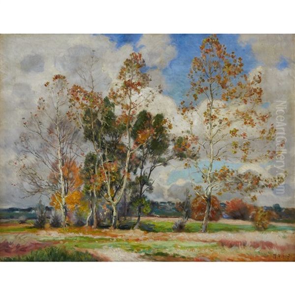 Early Spring Landscape Oil Painting by Mathias Joseph Alten