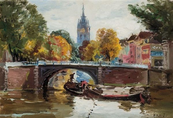 The Great Church, Delft (groote Kerk, Delft) Oil Painting by Mathias Joseph Alten