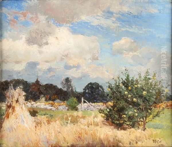 Summer Landscape In Old Lyme, Conneticut Oil Painting by Mathias Joseph Alten