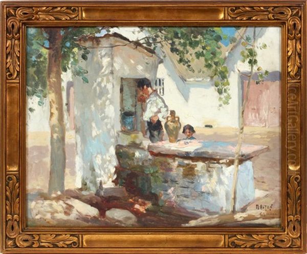 At The Well Oil Painting by Mathias Joseph Alten