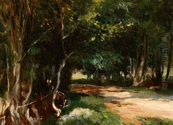 Path Through A Verdant Landscape Oil Painting by Mathias Joseph Alten