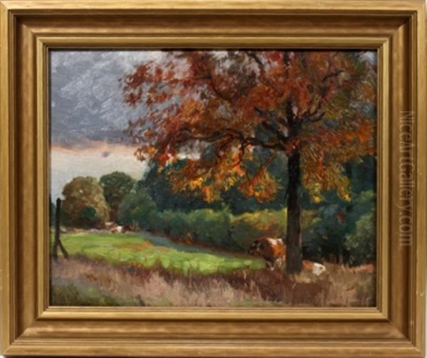 Landscape Pastoral Scene Oil Painting by Mathias Joseph Alten