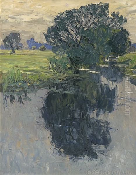 Weidenbusche (kleine Elster) Oil Painting by Otto Altenkirch