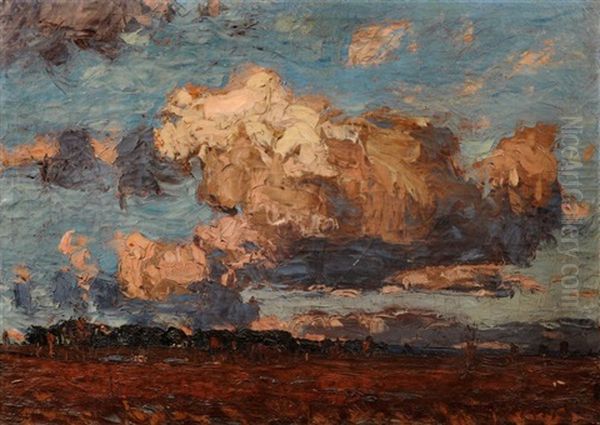 Herbstwolken Uber Dem Heller Oil Painting by Otto Altenkirch