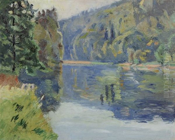 An Der Mulde Bei Siebenlehn Im Herbst Oil Painting by Otto Altenkirch