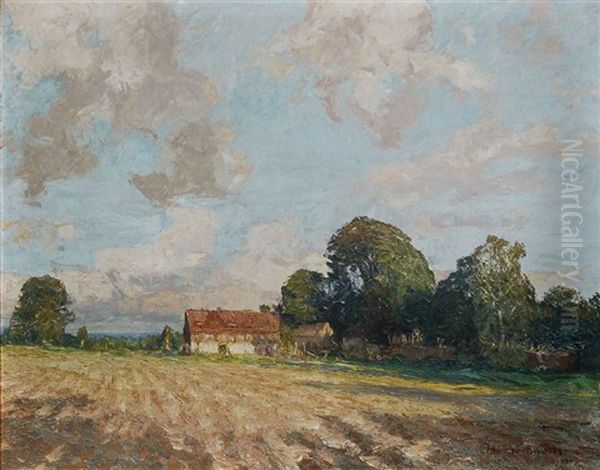 Spatsommertag (blick Auf Das Hellergut) Oil Painting by Otto Altenkirch