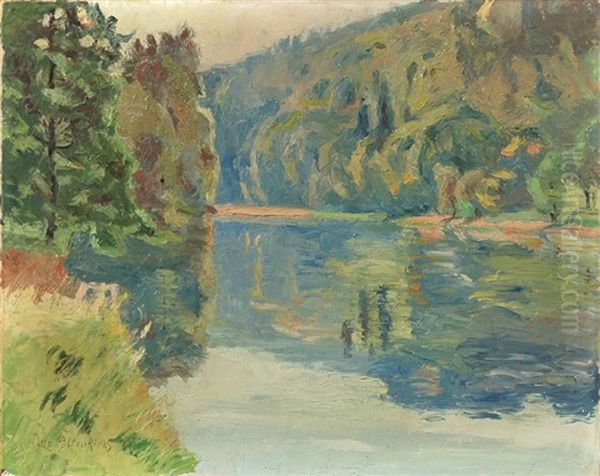 An Der Mulde Bei Siebenlehn Im Herbst Oil Painting by Otto Altenkirch