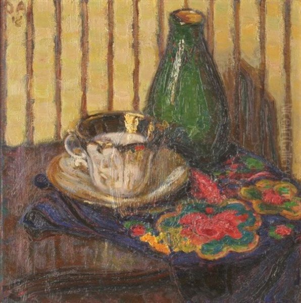 Stilleben Mit Tasse Und Gruner Vase Oil Painting by Otto Altenkirch