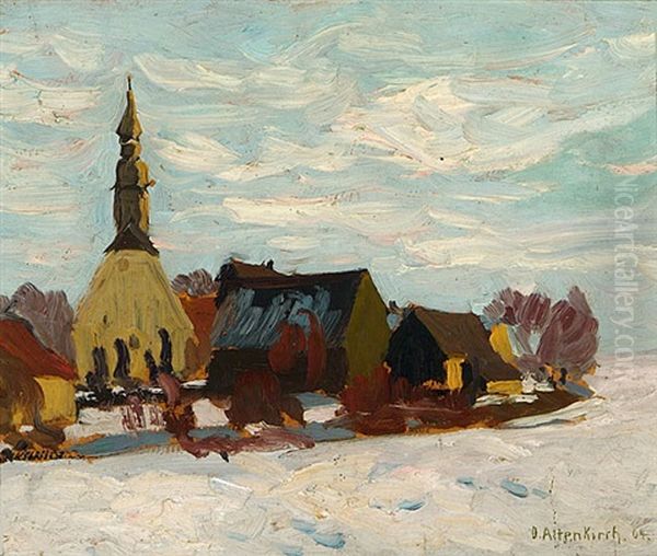 Winterliches Dorf Oil Painting by Otto Altenkirch