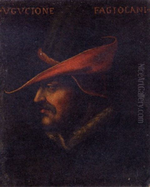 Portrait Of Ugucione Fagiolani Oil Painting by Cristofano di Papi dell' Altissimo