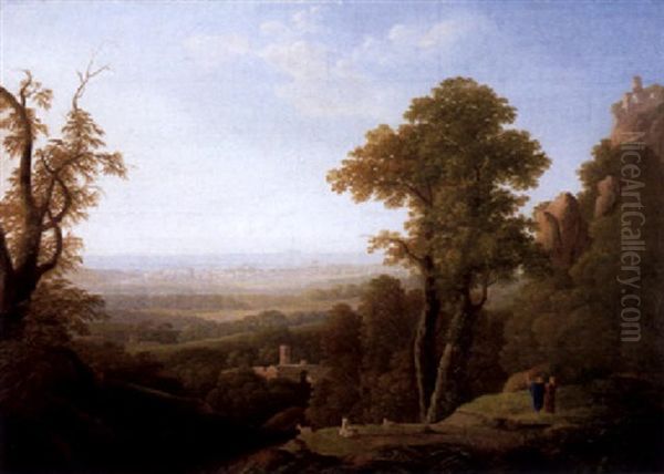 Italienische Landschaft Oil Painting by Anton Altmann the Elder