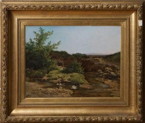 Paysage Marecageux Aux Canards Oil Painting by Anton Altmann the Younger