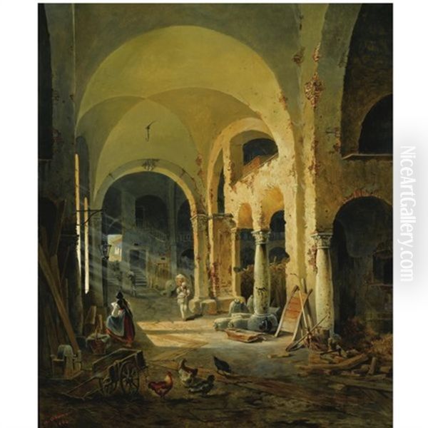 The Old Monastery Oil Painting by Anton Altmann the Younger