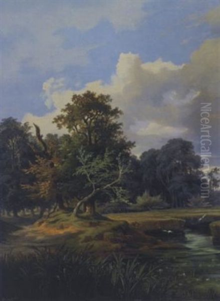 See In Waldiger Gegend Oil Painting by Anton Altmann the Younger