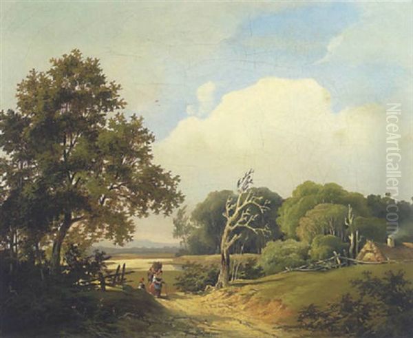 Reisigsammlerin Auf Dem Heimweg Oil Painting by Anton Altmann the Younger