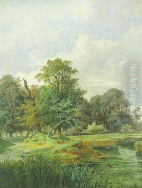 Aulandschaft Oil Painting by Anton Altmann the Younger