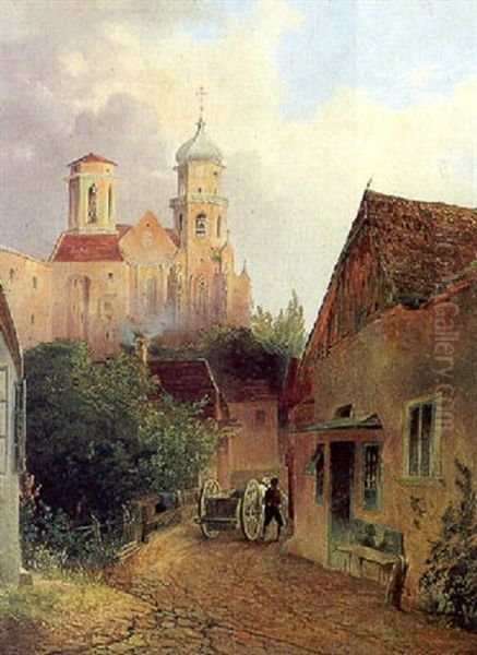 Blick Auf Die Turme Des Stiftes Klosterneuburg Oil Painting by Anton Altmann the Younger