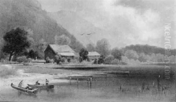 Motiv Vom Traunsee Oil Painting by Anton Altmann the Younger