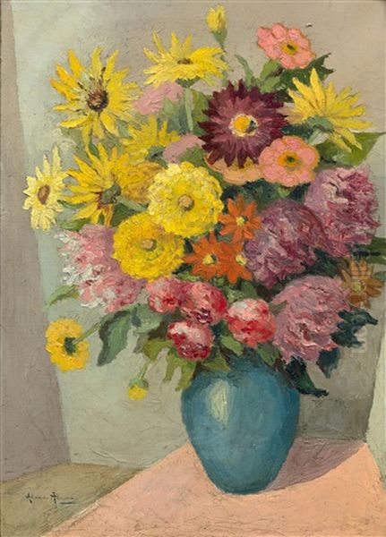 Vase De Fleurs Oil Painting by Alexandre Altmann