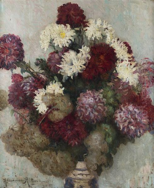 A Bouquet Of Asters Oil Painting by Alexandre Altmann