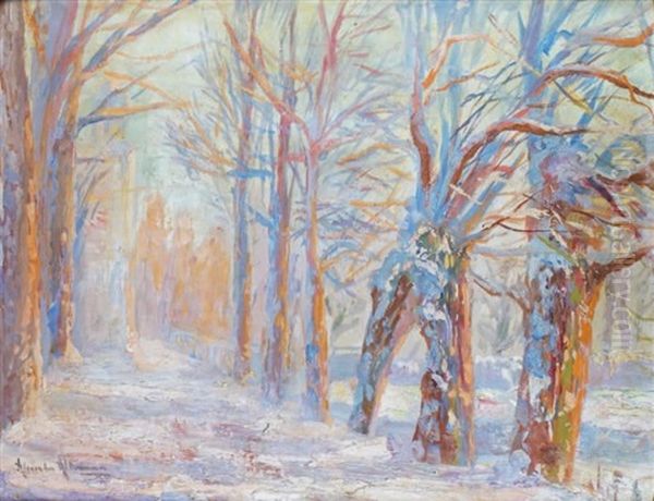 Paysage De Neige Oil Painting by Alexandre Altmann