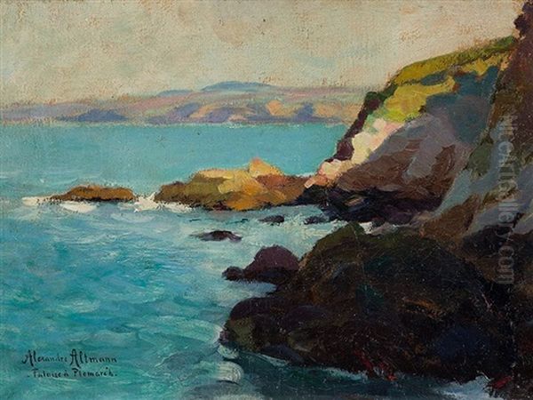 Falaise A Plomarch, 20th C Oil Painting by Alexandre Altmann