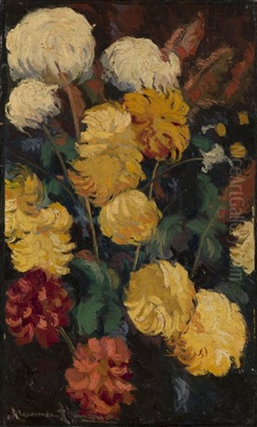 Chrysanthemums Oil Painting by Alexandre Altmann