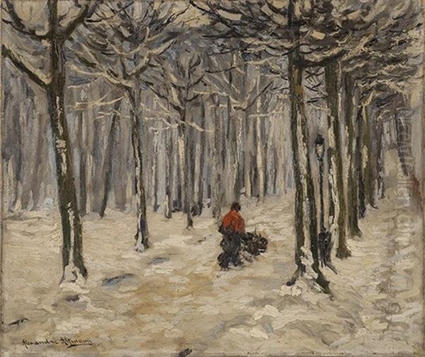 Sous Bois Enneige Oil Painting by Alexandre Altmann