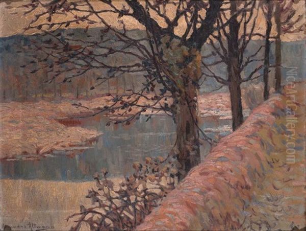 Bord D'etang En Hiver Oil Painting by Alexandre Altmann