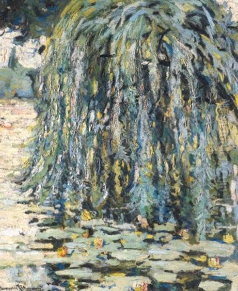 Willow Tree By The River Oil Painting by Alexandre Altmann