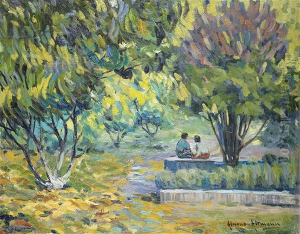 Conversation Beneath The Trees Oil Painting by Alexandre Altmann