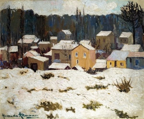 Landscape Under Snow Oil Painting by Alexandre Altmann