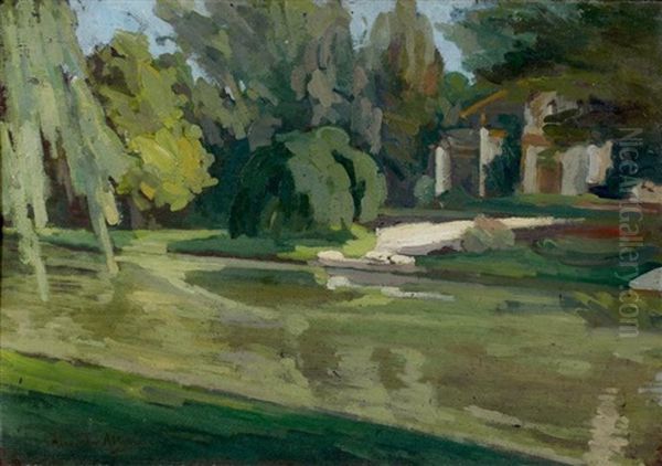 Maison Au Bord De L'eau Oil Painting by Alexandre Altmann