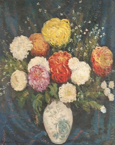 Bouquet De Pivoines Oil Painting by Alexandre Altmann