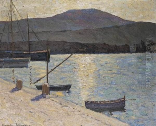 Port Au Soleil Couchant Oil Painting by Alexandre Altmann