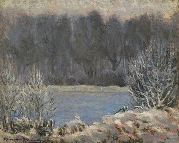 Winter Landscape Oil Painting by Alexandre Altmann