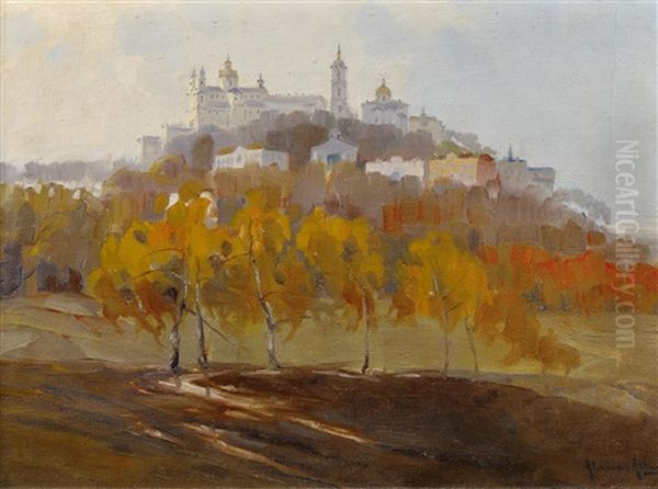 Orthodoxe Klosteranlage In Russland Oil Painting by Alexandre Altmann