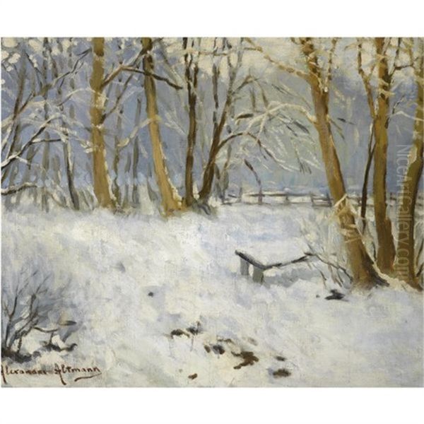 Winter Landscape Oil Painting by Alexandre Altmann