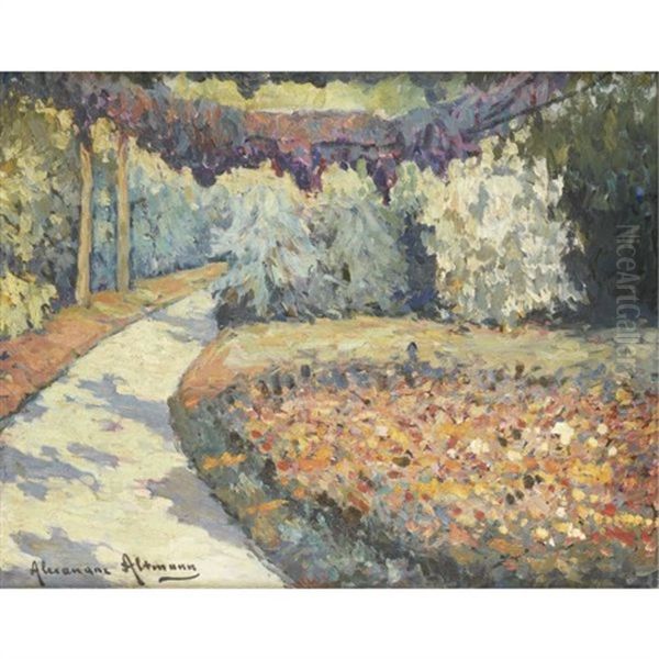 Wisteria Garden Oil Painting by Alexandre Altmann