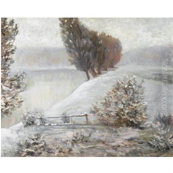 Winter Landscape Oil Painting by Alexandre Altmann