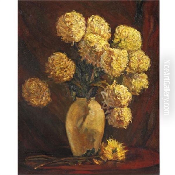 Chrysanthemums Oil Painting by Alexandre Altmann