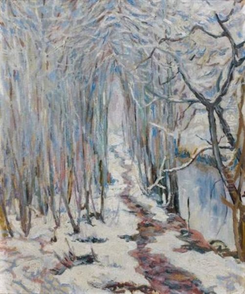 Foret Sous La Neige Oil Painting by Alexandre Altmann