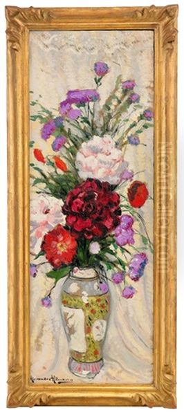 Flowers In An Imari Vase Oil Painting by Alexandre Altmann