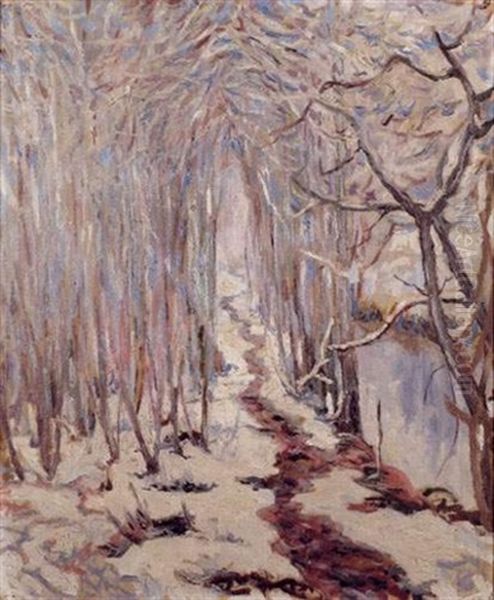 Sous-bois Enneige Oil Painting by Alexandre Altmann